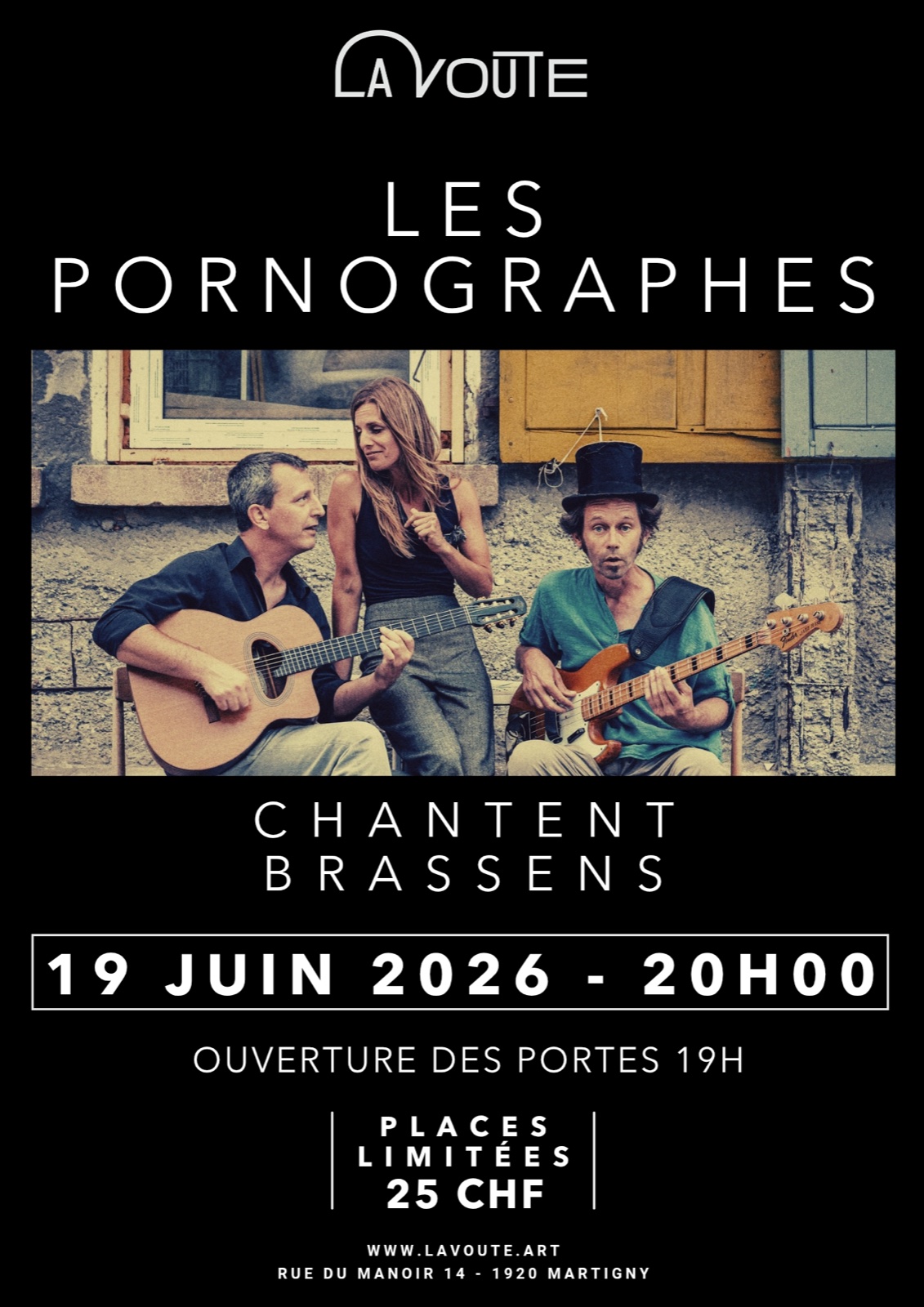 Les Pornographes chantent Brassens — 19 juin 2026 à La Voûte